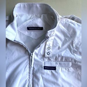 White Members Only Bomber Jacket
